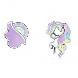 Cercei argint Unicorn Roz